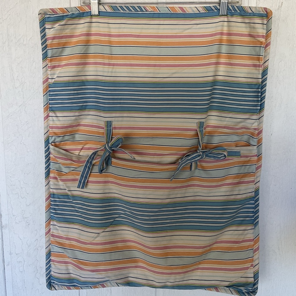 Pottery Barn pillow Sham Stripe Blue Cream Orange Yellow Standard Pillow Sham